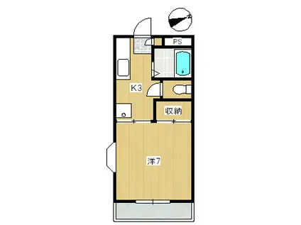 セピアコート(1K/1階)の間取り写真