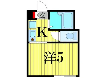 KKハウス金町(1K/2階)の間取り写真