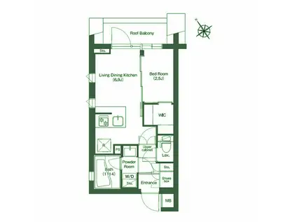 コンフォリア不動前(1K/4階)の間取り写真