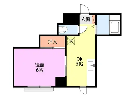 コーポ寄附町(1DK/3階)の間取り写真