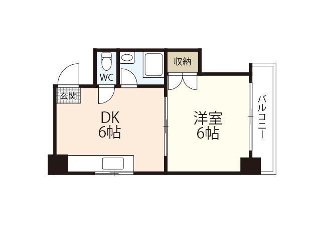 1975BLDG.昭和町 (1DK/5階)の間取り写真
