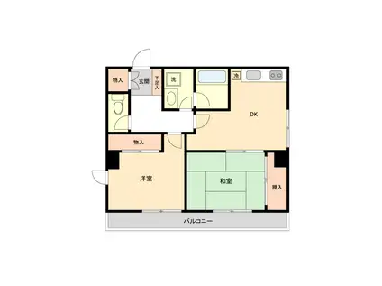 ミール千歳烏山(2DK/7階)の間取り写真