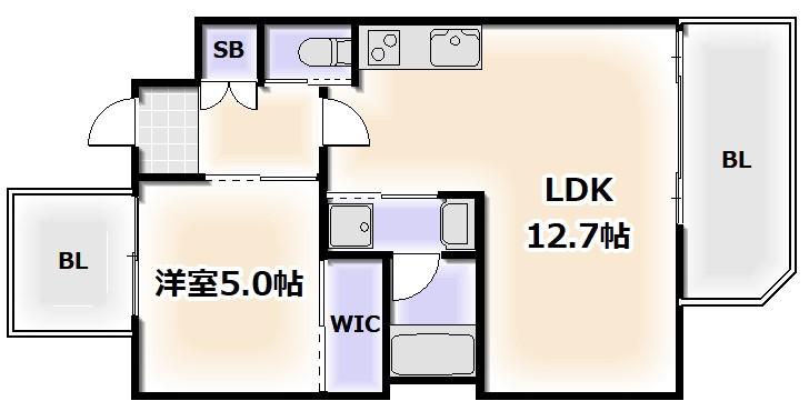 プレジオ大正(1LDK/11階)の間取り写真