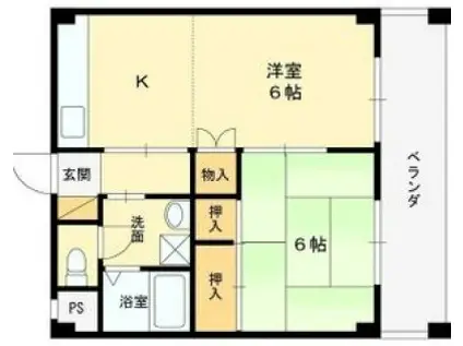 SKハウジング(1LDK/4階)の間取り写真