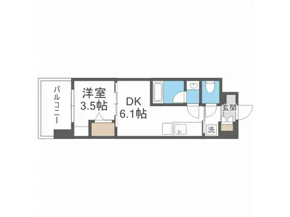 DIMORA難波(1DK/9階)の間取り写真