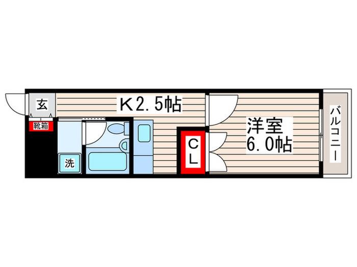 第12頼長ビル(1K/1階)の間取り写真
