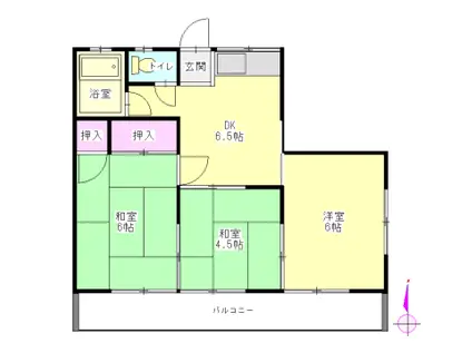 第二新栄荘(3DK/2階)の間取り写真