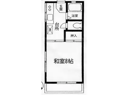 コーポラス八木下第2B(1K/2階)の間取り写真