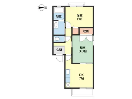 ネクサス小雑賀II(2DK/2階)の間取り写真