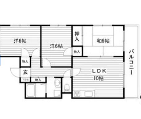 森川マンション(3LDK/2階)の間取り写真