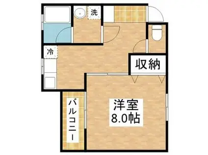 サンパーク(1K/1階)の間取り写真