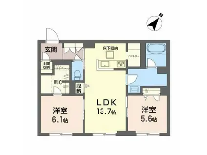 ビラ・メゾン(2LDK/1階)の間取り写真