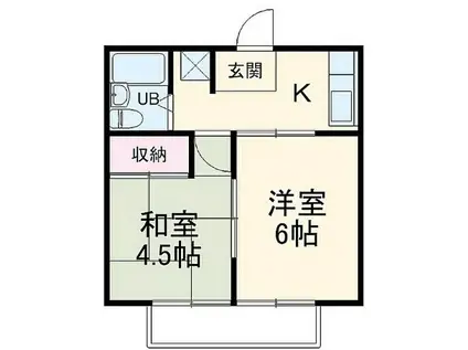 シティーハイツEI-II(2K/1階)の間取り写真