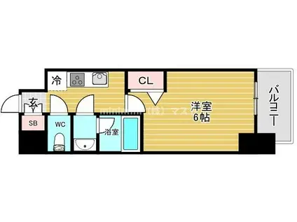 フォーリアライズ難波リアン(1K/6階)の間取り写真