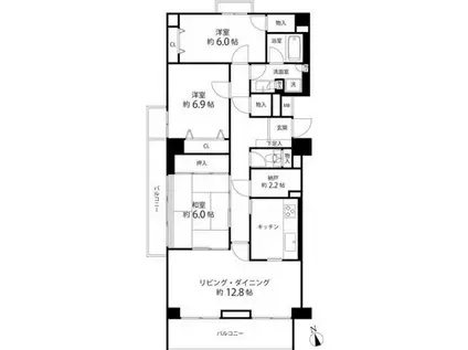 T S GARDEN府中(3SLDK/4階)の間取り写真