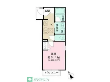 レジアス調布(1K/1階)の間取り写真