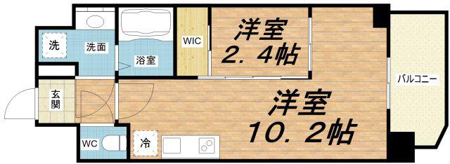 セレニテ本町東リアン(1LDK/9階)の間取り写真