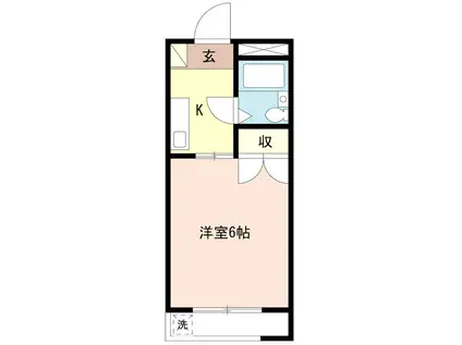 メゾントシ(1K/1階)の間取り写真