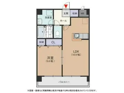 デュオ・ルミエール(1LDK/2階)の間取り写真