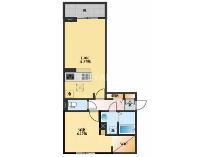 ビエント(1LDK/1階)の間取り写真