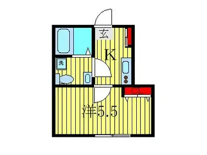 CASA BLANCA(1K/2階)の間取り写真