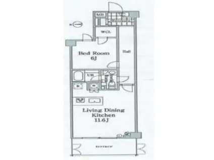 グレイスコート白金(1LDK/1階)の間取り写真