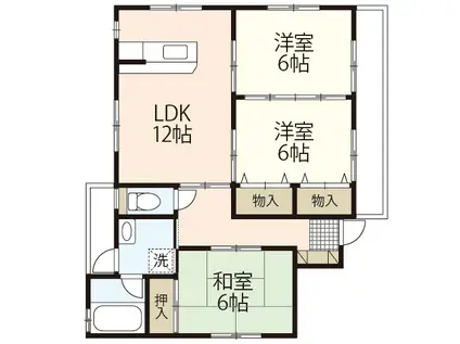 フラワーハイツV(3LDK/2階)の間取り写真