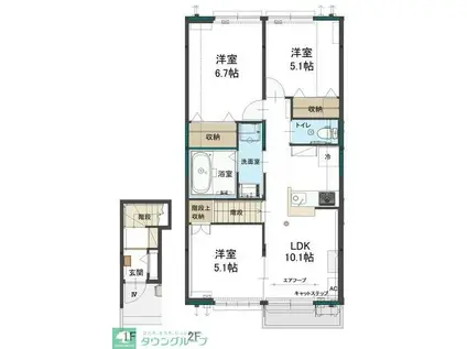 カルミア(3LDK/2階)の間取り写真