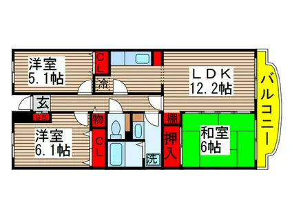 セトオーズ(3LDK/2階)の間取り写真