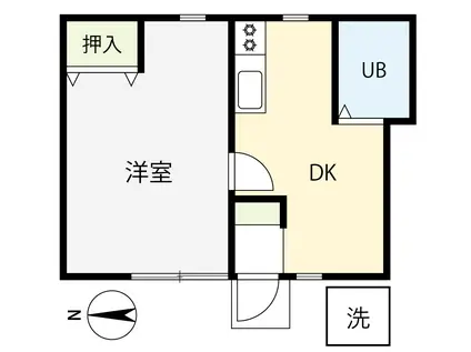 ハウス田中(1DK/1階)の間取り写真