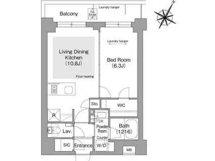 コンフォリア・リヴ文京護国寺(1LDK/4階)の間取り写真