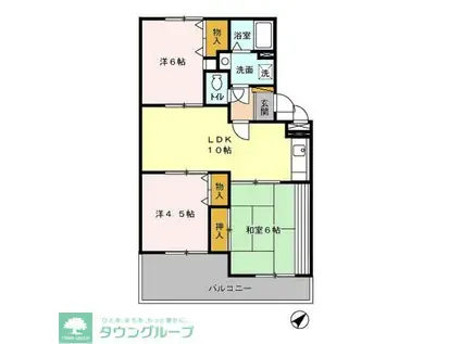 サニーハイツ(3LDK/2階)の間取り写真
