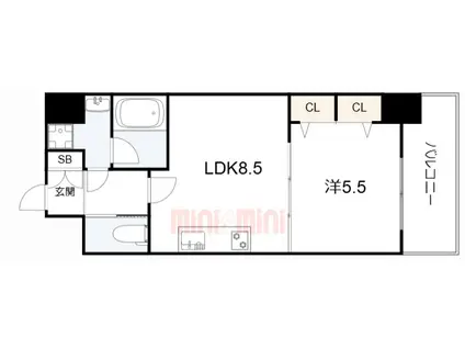 プレジオ神戸ウエスト(1LDK/13階)の間取り写真
