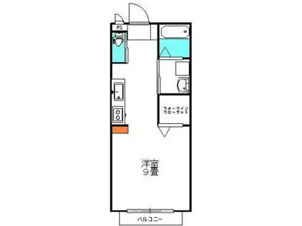 ラ・フォンテ MOCHA(ワンルーム/1階)の間取り写真