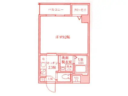 パルテール天王町(1K/4階)の間取り写真