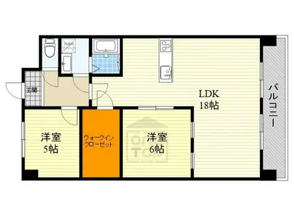 セントラルコート2(2LDK/2階)の間取り写真