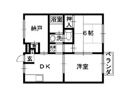 カレミ青山(3DK/2階)の間取り写真