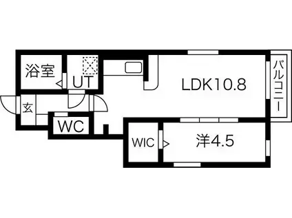 ヴィクトワール(1LDK/1階)の間取り写真
