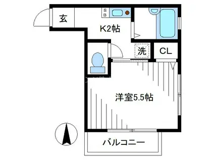 BEANS新中野(1K/2階)の間取り写真