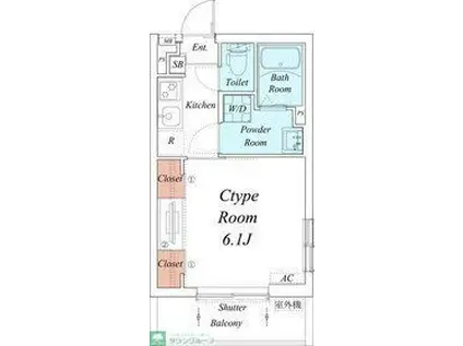 リブリ・フォンターナ(1K/3階)の間取り写真