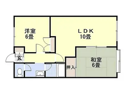 ハイツ21(2LDK/2階)の間取り写真