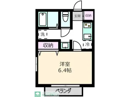 フェリオ桜新町(1K/2階)の間取り写真