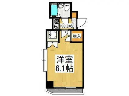 アルカディア(1K/3階)の間取り写真