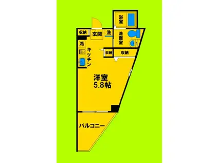 ウインズコートⅢ(ワンルーム/3階)の間取り写真