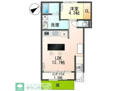 CEST CHOUETTE(1LDK/1階)の間取り写真