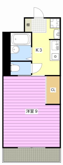 アネックス篠ケ瀬I(1K/1階)の間取り写真
