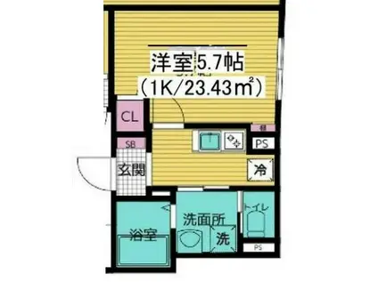 PRATIQUE西巣鴨CLAIR(1K/1階)の間取り写真