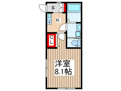 SUNNY FLAT(1K/1階)の間取り写真