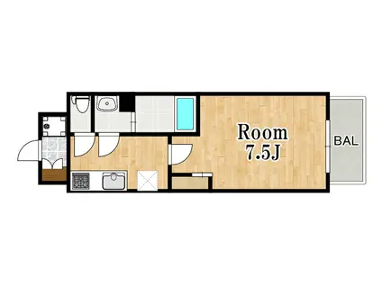 リッツ加島(1K/5階)の間取り写真