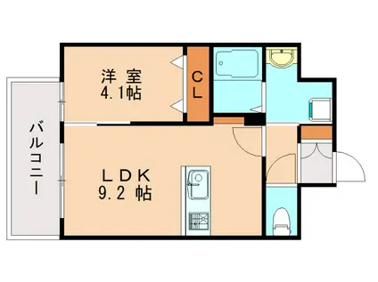 VELROG福岡東(1LDK/8階)の間取り写真